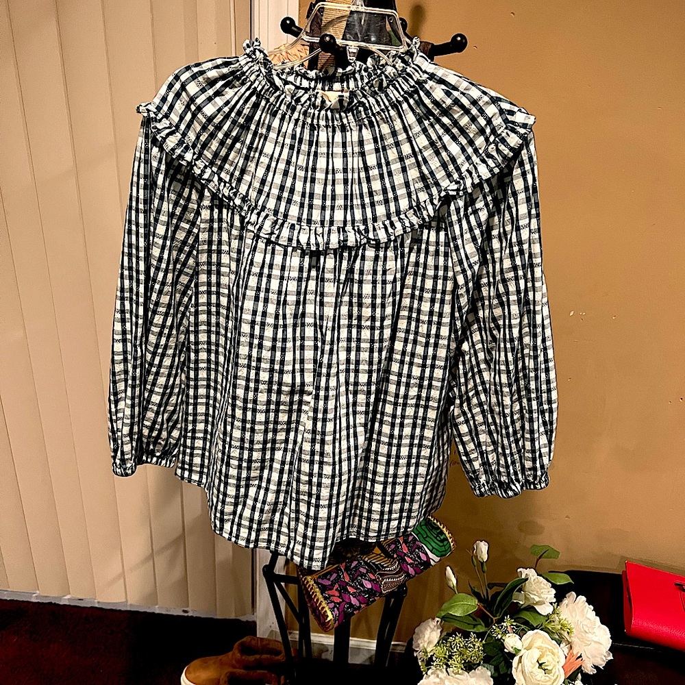 Cute top green Checked